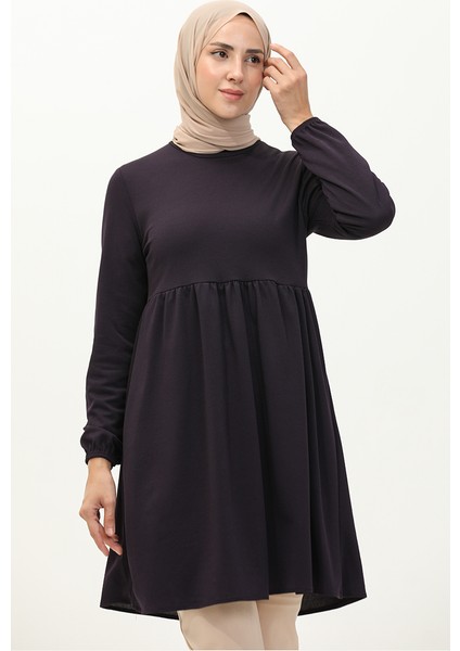 Büzgülü Tunik 7272-05 Mor