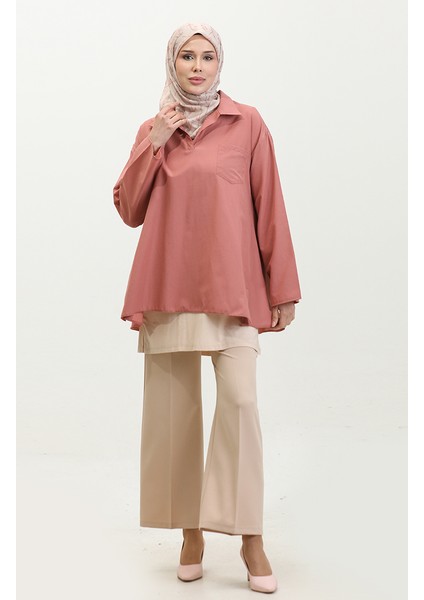 Oversize Tunik 2007-02 Gül Kurusu