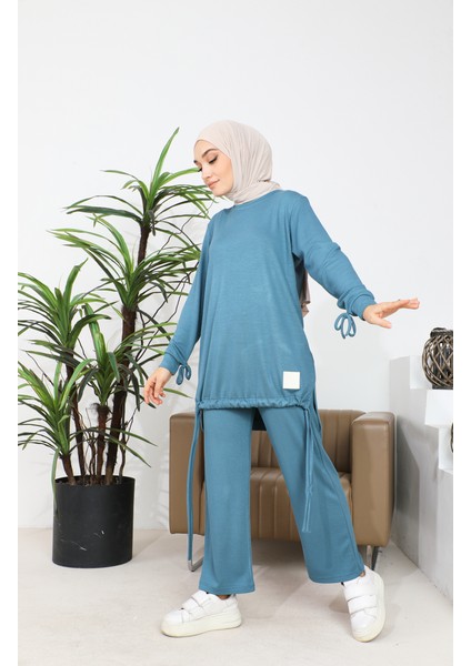 Kaşkorse Tunik Pantolon Ikili Takım 20039-02 Petrol