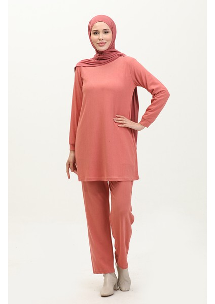 Bürümcük Kumaş Tunik Pantolon Ikili Takım 20011-01 Gül Kurusu fiyatları