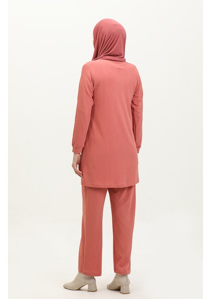 Bürümcük Kumaş Tunik Pantolon Ikili Takım 20011-01 Gül Kurusu indirimleri
