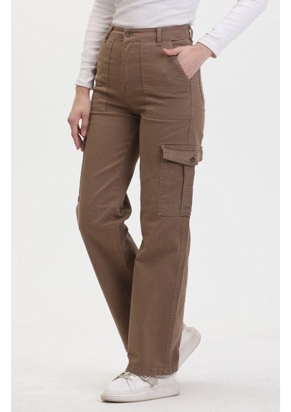 Kargo Cep Kot Pantolon 3030-01 Açık Kahve