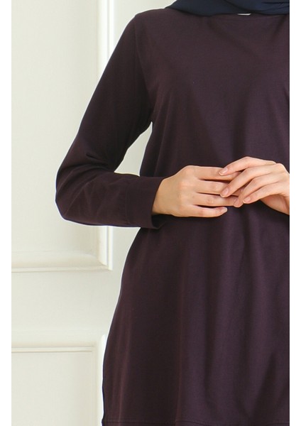Yırtmaçlı Araboy Tunik 9140-06 Mor