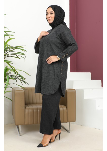Kibrit Desenli Bayan Takım 2692H-01 Siyah