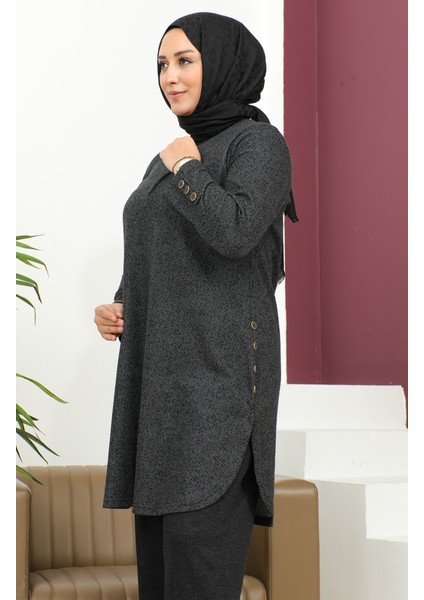 Kibrit Desenli Bayan Takım 2692H-01 Siyah