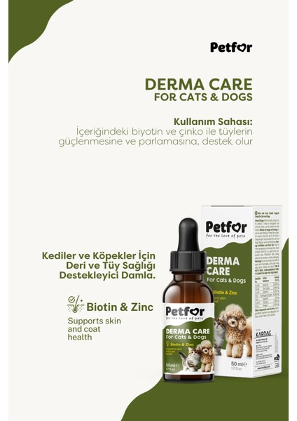 Bio-Zinc Drop Tüy Sağlığı damlası Kedi ve Köpekler Için 50 ml