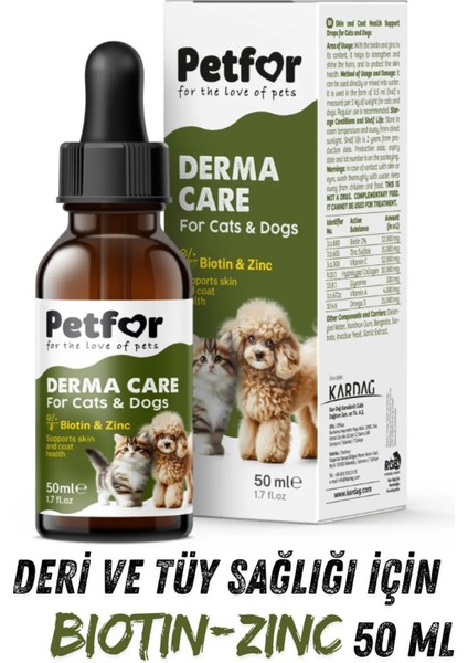 Bio-Zinc Drop Tüy Sağlığı damlası Kedi ve Köpekler Için 50 ml