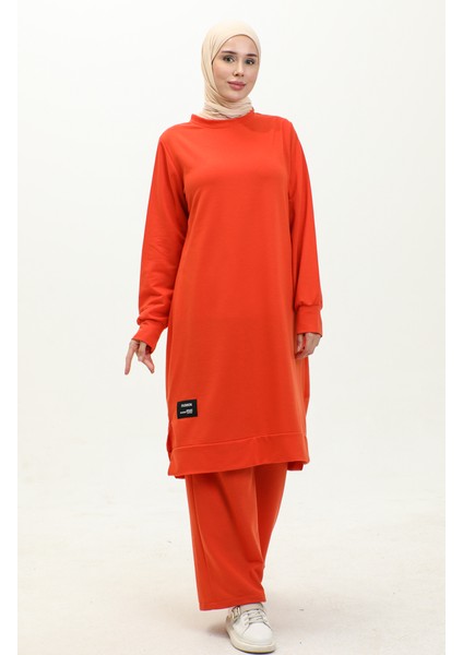 Iki Ip Tunik Pantolon Ikili Takım 0044-12 Oranj
