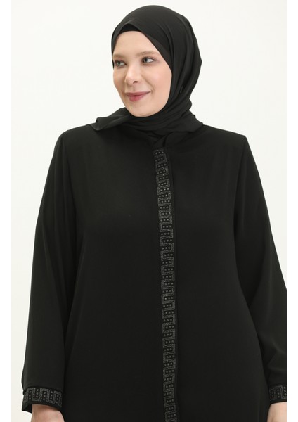 Büyük Beden Ferace 3008-01 Siyah