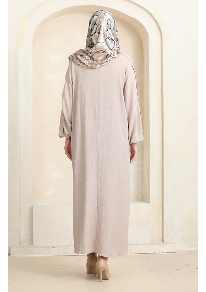 Bürümcük Kumaş Elbise Ferace 1023-03 Taş