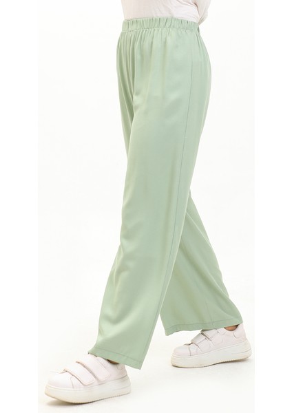 Beli Lastikli Bol Paça Pantolon 1143-05 Fıstık Yeşili