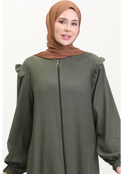 Fırfırlı Ferace 1055-01 Haki
