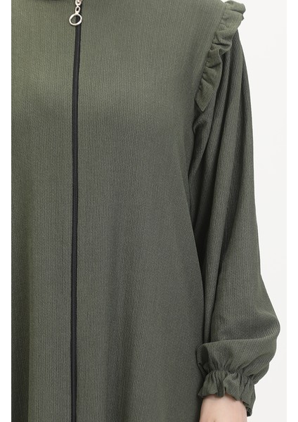 Fırfırlı Ferace 1055-01 Haki