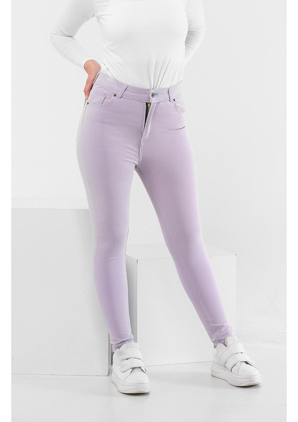 Dar Paça Kot Pantolon 30491-02 Lila modelleri