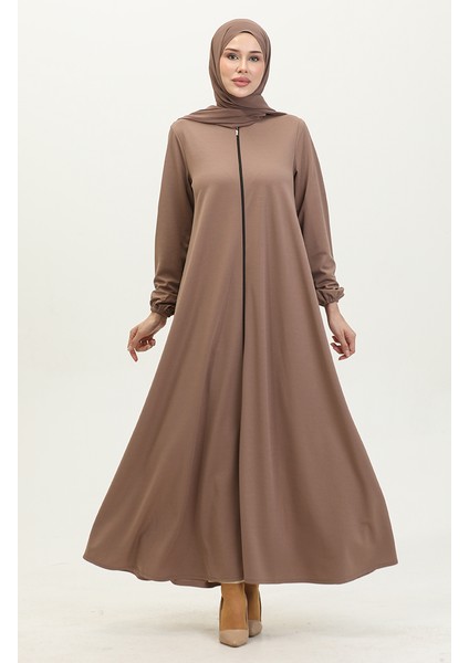 Fermuarlı Double Mevlana Ferace 2029-05 Vizon
