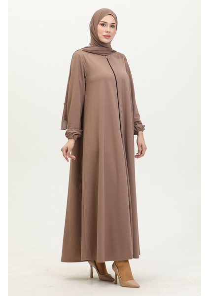 Fermuarlı Double Mevlana Ferace 2029-05 Vizon
