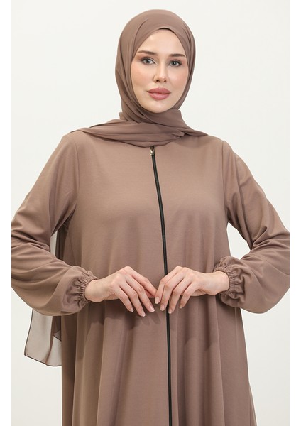 Fermuarlı Double Mevlana Ferace 2029-05 Vizon