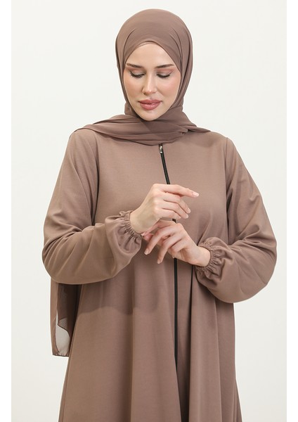 Fermuarlı Double Mevlana Ferace 2029-05 Vizon