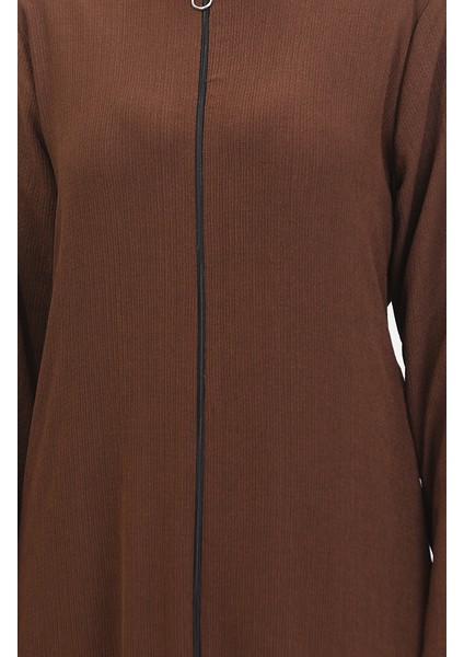 Eteği Fırfırlı Ferace 5109-01 Kahverengi