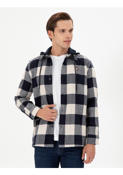 Erkek Lacivert Gömlek Desenli 50290280-VR033