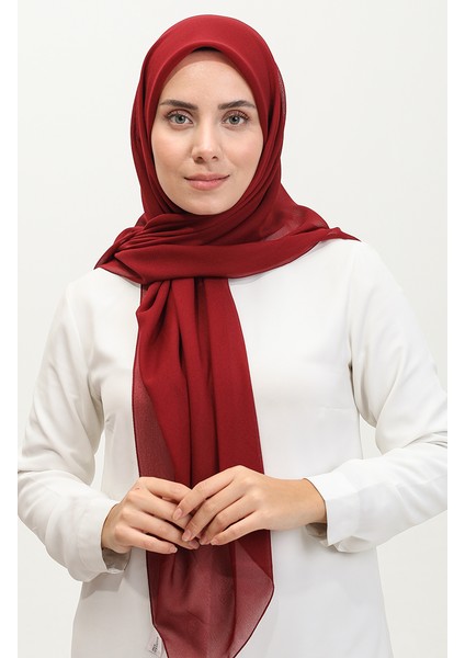 Plainhanky Düz Eşarp 1315PLN-25 Koyu Bordo