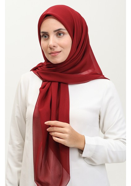 Plainhanky Düz Eşarp 1315PLN-25 Koyu Bordo