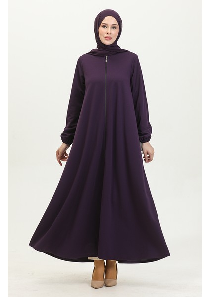Fermuarlı Double Mevlana Ferace 2029-04 Mor