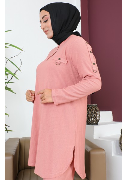 Büyük Beden Tunik Pantolon Ikili Takım 2691-07 Yavruağzı fırsatları