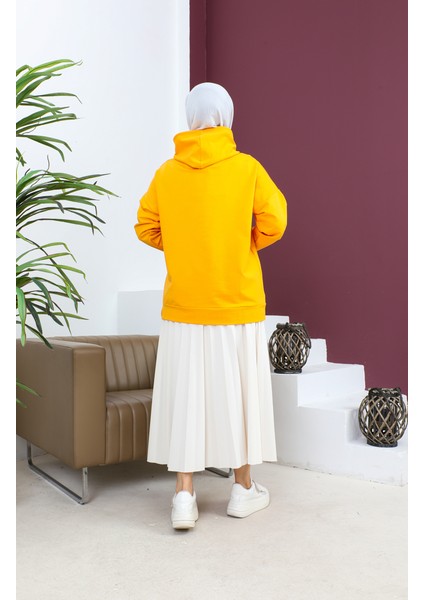 Kapüşonlu Sweatshirt 23002-09 Gold