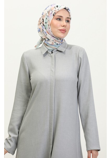 Gömlek Yaka Ferace 24019-04 Gri