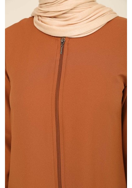 Fermuarlı Krep Ferace 3317-05 Taba