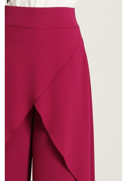Dökümlü Pantolon Etek 3350-03 Fuşya