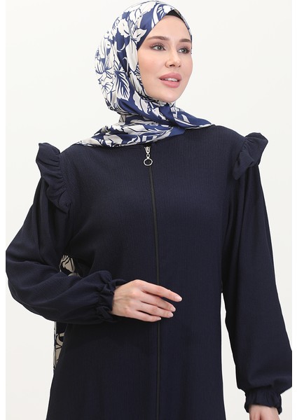 Fırfırlı Ferace 1055-05 Lacivert