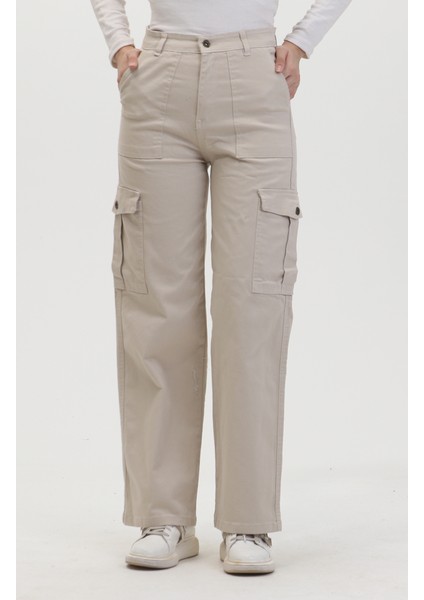 Kargo Cep Kot Pantolon 3030-04 Taş