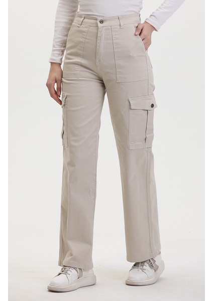 Kargo Cep Kot Pantolon 3030-04 Taş