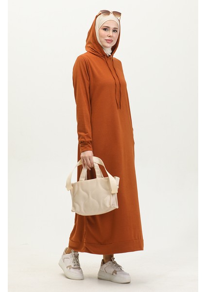 Iki Iplik Kapüşonlu Spor Elbise 0190-17 Taba fiyatları