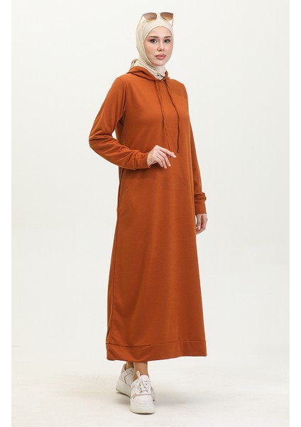 Iki Iplik Kapüşonlu Spor Elbise 0190-17 Taba fırsatları