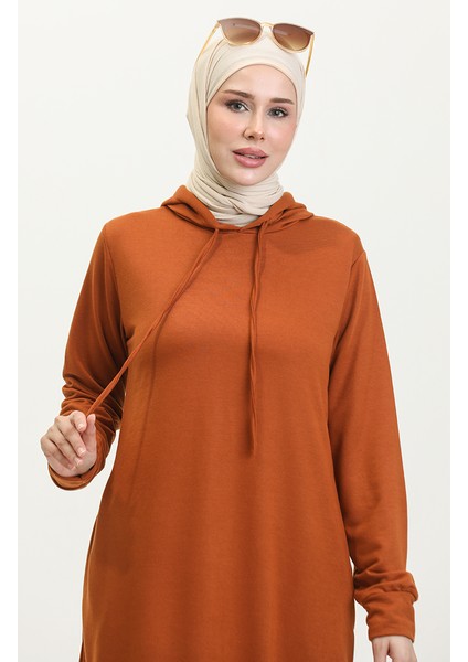 Iki Iplik Kapüşonlu Spor Elbise 0190-17 Taba indirimleri