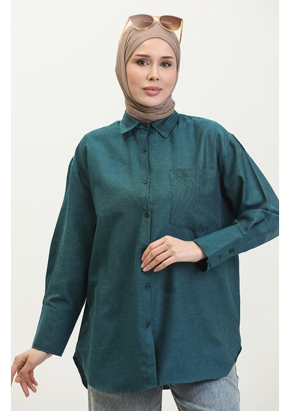 Cepli Tunik 4805-05 Zümrüt Yeşili