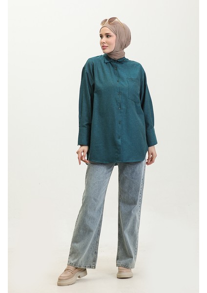 Cepli Tunik 4805-05 Zümrüt Yeşili
