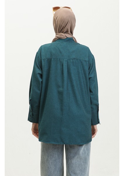 Cepli Tunik 4805-05 Zümrüt Yeşili