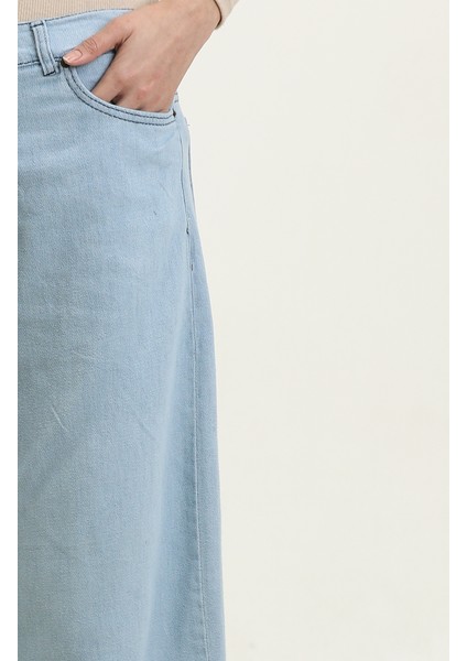 Bol Paça Kot Pantolon 30091-01 Buz Mavisi