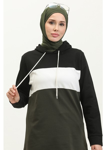 Kapüşonlu Tunik 23034-01 Siyah Haki fiyatları