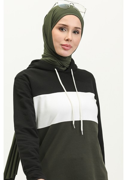 Kapüşonlu Tunik 23034-01 Siyah Haki modelleri