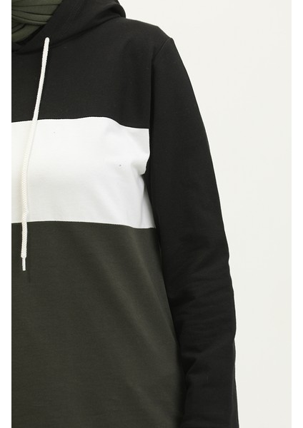 Kapüşonlu Tunik 23034-01 Siyah Haki fırsatları