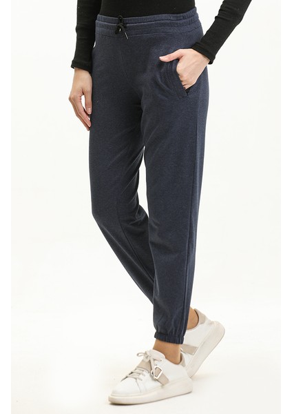 Fermuarlı Cepli Jogger Eşofman Altı 23016-01 Indigo