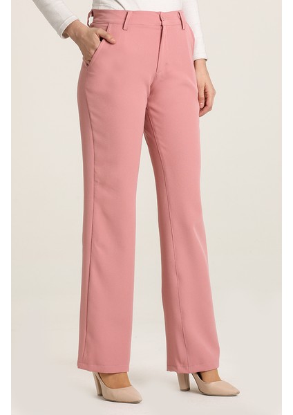 Yandan Cepli Likrali Pantolon 6555-05 Pudra