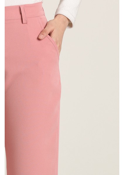 Yandan Cepli Likrali Pantolon 6555-05 Pudra modelleri