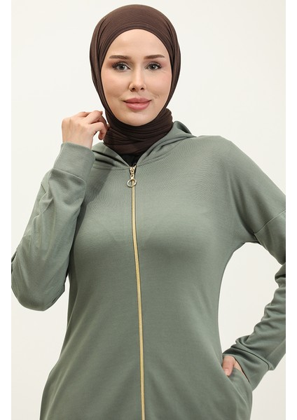 Fermuarlı Ferace 2140-01 Çağla Yeşili