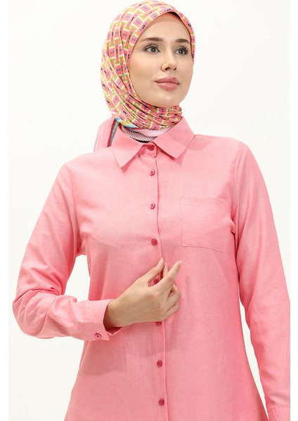 Cepli Düğmeli Tunik 6472-19 Pembe modelleri